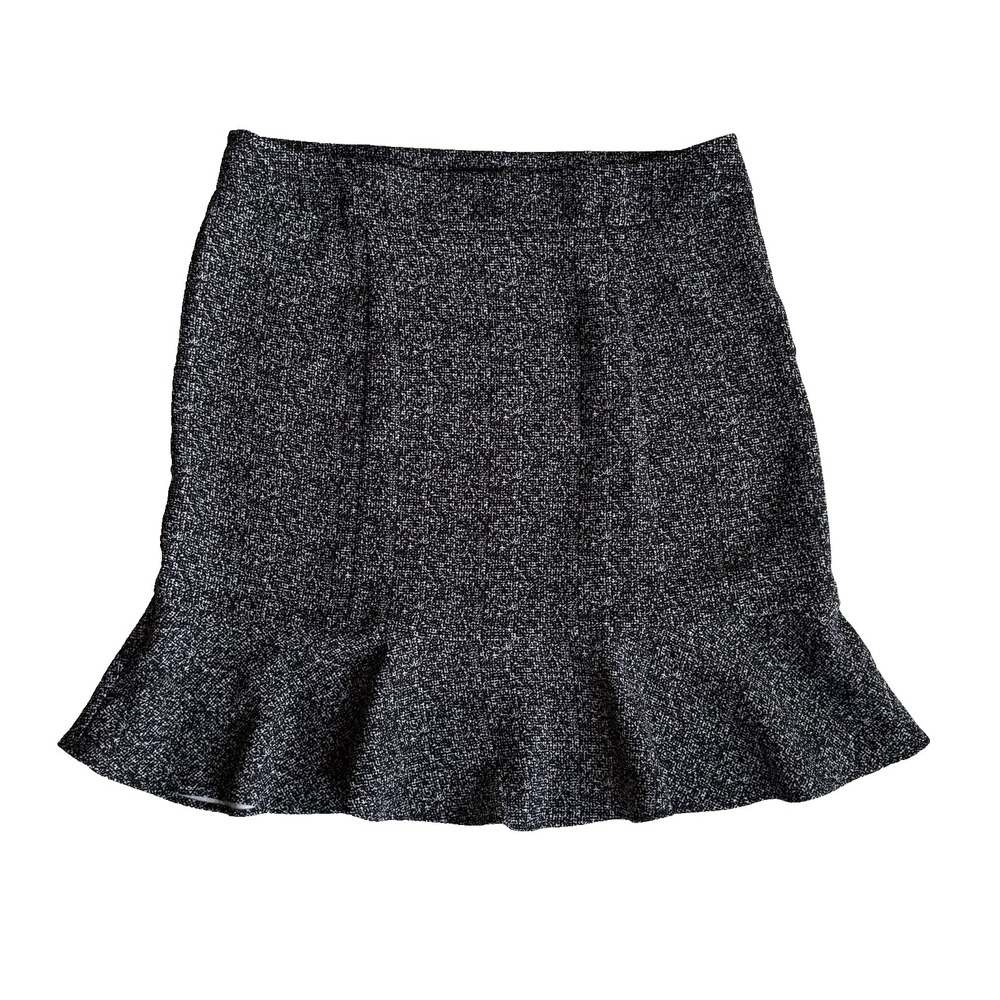 Worthington Flared Trumpet Pencil Skirt Womens 10 M Black Peplum Office Career